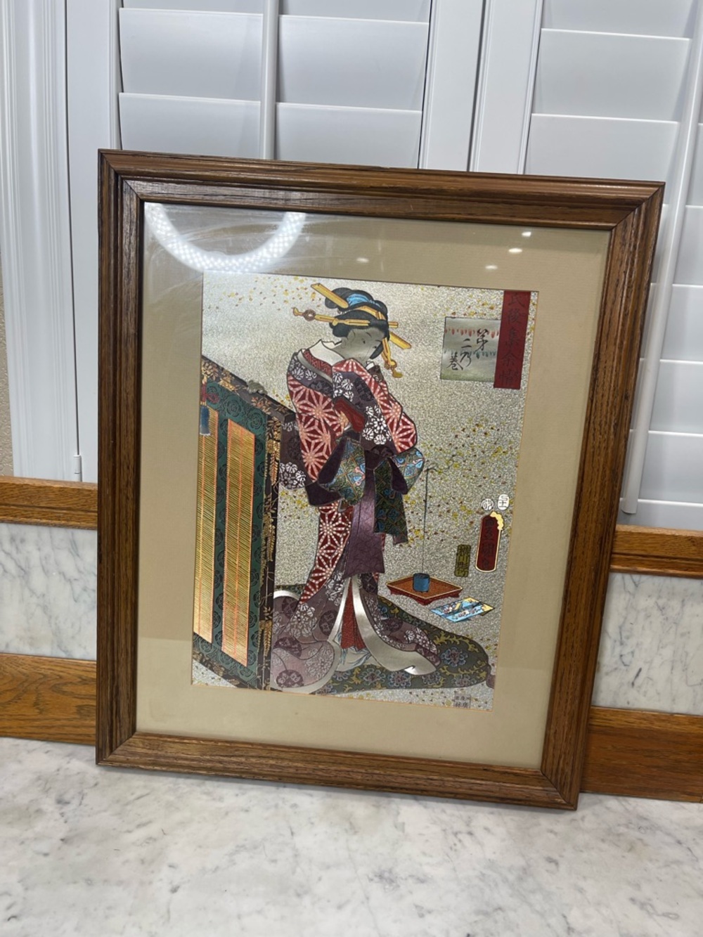 Japanese Vintage HOSODA EISHI TOKITOMI wall art, Framed